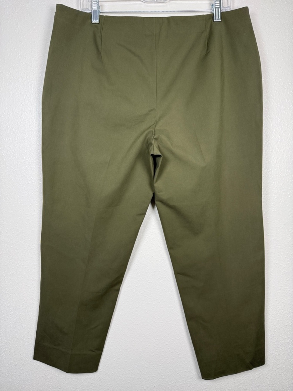 Lafayette 148 Lexington Bleecker Pants Trouser 14 Olive Cropped Side Zip Career - Picture 6 of 16